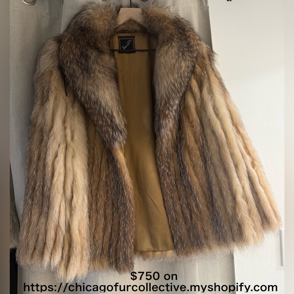 Luxurious Genuine Crystal Fox Fur Coat